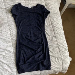 Black and navy leopard print dress